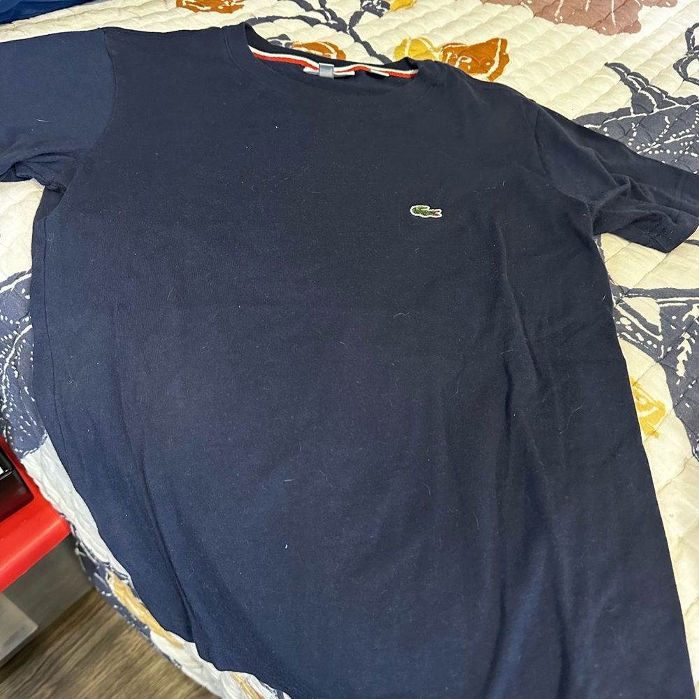 Lacoste boys Dark Blue Short Sleeve Tee